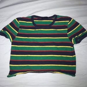 Size small striped cropped t-shirt